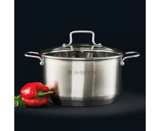 Pot with glass lid Ambition HUGO 44460 22cm 3,5l Pot with glass lid Ambition HUGO 44460 22cm 3,5l
