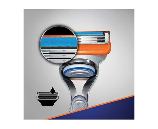 Shaver Gillette Fusion Base razor blade with 2 shifted cassettes Shaver Gillette Fusion Base razor blade with 2 shifted cassettes