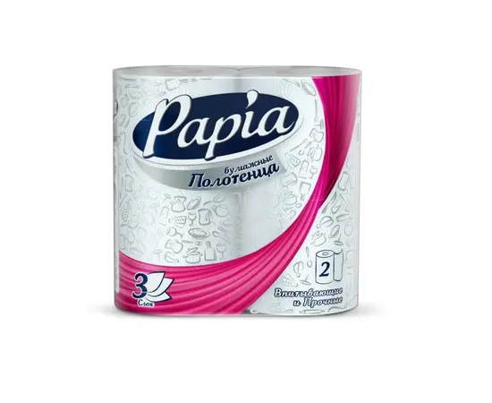 ქაღალდი სამზარეულოსი Papia 3ფენა 2ც ქაღალდი სამზარეულოსი Papia 3ფენა 2ც