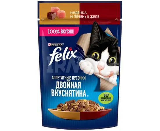 ჟელე კატებისთვის ინდაური-ღვიძლი Purina FELIX 75 გრ