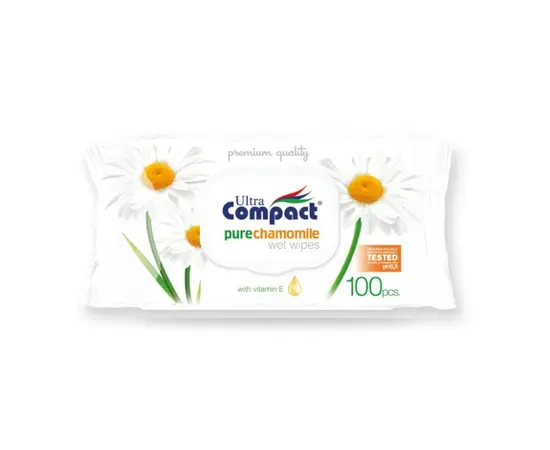 სველი ხელსახოცები Ultra Compact გვირილა 100 ც სველი ხელსახოცები Ultra Compact გვირილა 100 ც