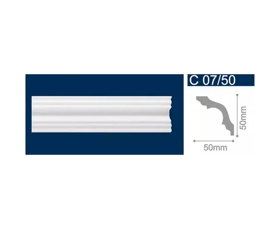 Extruded ceiling plinth Solid C07/50 white 2 m