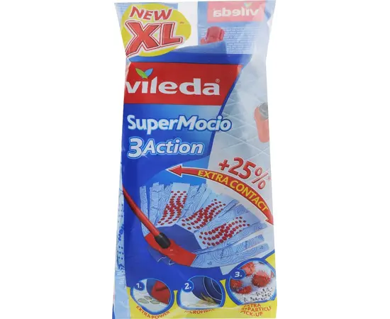 იატაკის საწმენდი სათადარიგო მოპი Vileda SuperMocio 3 Action იატაკის საწმენდი სათადარიგო მოპი Vileda SuperMocio 3 Action