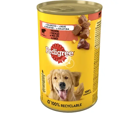ძაღლის საკვები Pedigree საქონლის ხორცი ჟელეში 400გრ ძაღლის საკვები Pedigree საქონლის ხორცი ჟელეში 400გრ