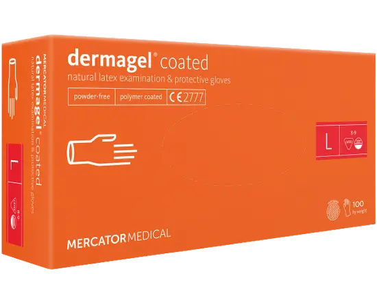 Latex glove dermagel coated - L