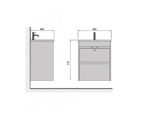 Bathroom furniture with washbasin Polo Loft 60-U grey/white Cosmo 60 cm Bathroom furniture with washbasin Polo Loft 60-U grey/white Cosmo 60 cm