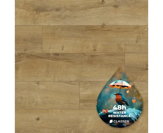 Laminate water resistant Classen Life Oak Brescia 1285x192x8 AC5/33 4V