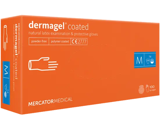 Latex glove dermagel coated - M
