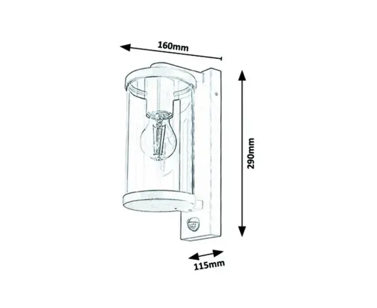 Светильник настенный с датчиком движения Rabalux Silistra 7892 IP44 E27 1x MAX 60W Светильник настенный с датчиком движения Rabalux Silistra 7892 IP44 E27 1x MAX 60W