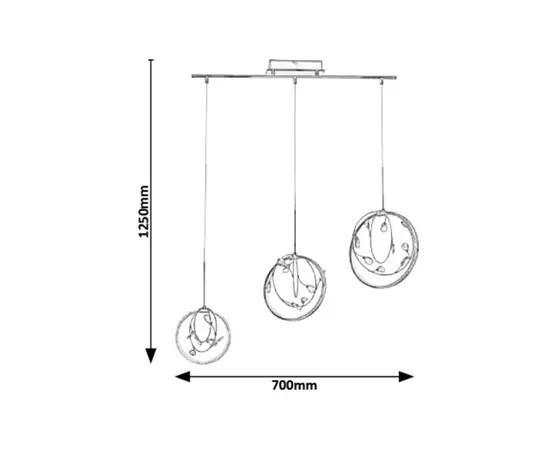 საკიდი Rabalux Chrissy LED 20W 1494 ვერცხლისფერი საკიდი Rabalux Chrissy LED 20W 1494 ვერცხლისფერი
