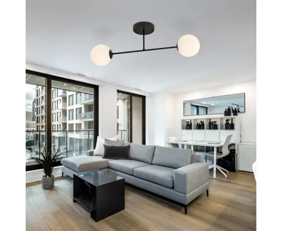 Люстра EMIBIG ROMA 2 металл черный стекло опал 1232/2