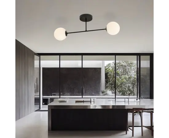 Люстра EMIBIG ROMA 2 металл черный стекло опал 1232/2