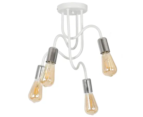 ჭაღი Luminex 8075 Dow 4 E27 15W თეთრი ქრომი ჭაღი Luminex 8075 Dow 4 E27 15W თეთრი ქრომი