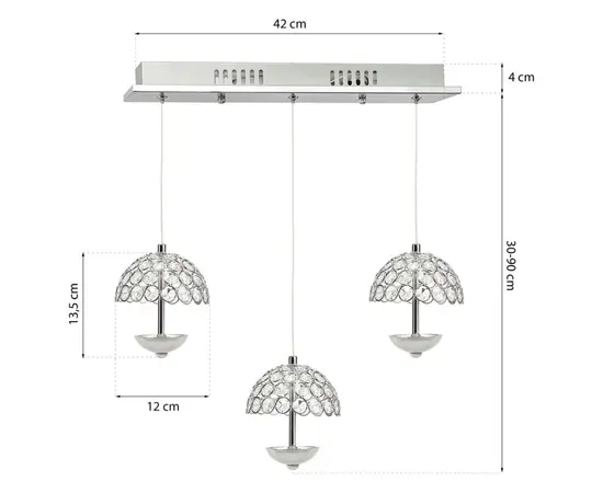 საკიდი Milagro VENUS LED 3 5W 4000K 1050Lm ქრომი საკიდი Milagro VENUS LED 3 5W 4000K 1050Lm ქრომი