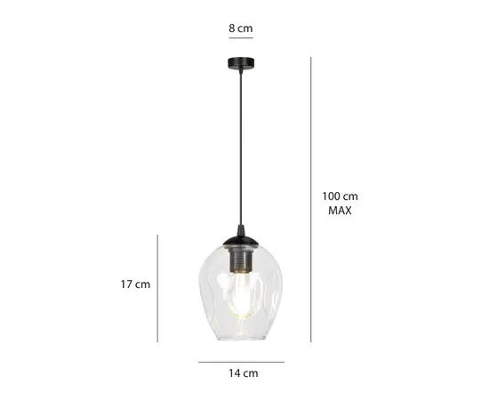 Hanger EMIBIG Istar 1 E27 1x MAX 60W black transparent Hanger EMIBIG Istar 1 E27 1x MAX 60W black transparent