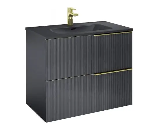 Bathroom furniture without washbasin Elita SOHO black Matt 80 cm