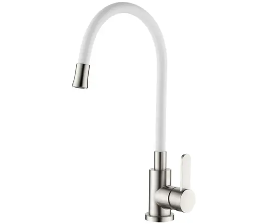 Kitchen faucet L74004-3 inox/white with silicone hose