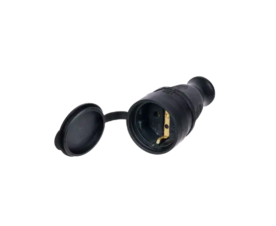 კაუჩუკის ელექტროჩანგლის ბუდე ByLion ByLion KDP IP44 16A შავი კაუჩუკის ელექტროჩანგლის ბუდე ByLion ByLion KDP IP44 16A შავი