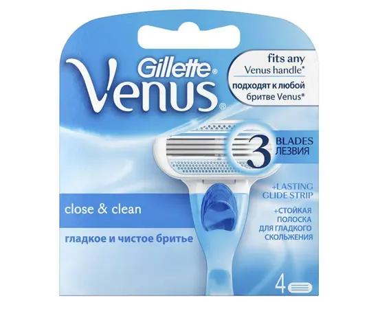 Replaceable shaving cartridges Gillette Venus Close & Clean 4 pc Replaceable shaving cartridges Gillette Venus Close & Clean 4 pc