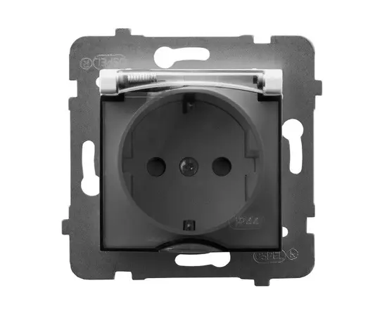 Розетка с заземлением и крышкой без рамки Ospel Aria GPH-1US/m/00/d 1 местная IP44 белая Розетка с заземлением и крышкой без рамки Ospel Aria GPH-1US/m/00/d 1 местная IP44 белая