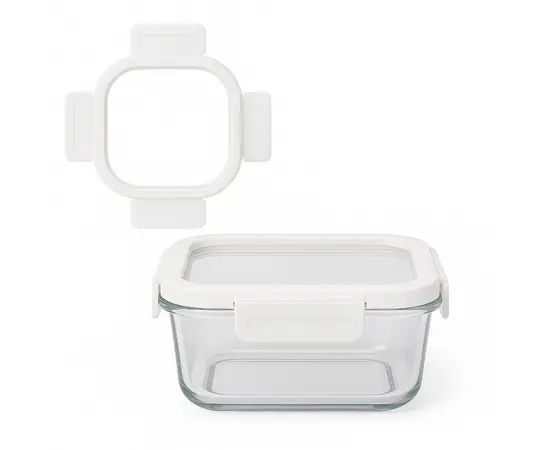 Glass container square Ronig 1100 ml