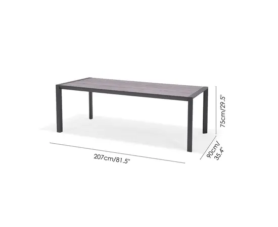 Table Urbanite rect 207x90x75 cm