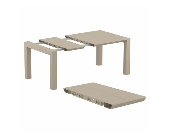 მაგიდა ტაუპი Vegas 100x100/140x75 სმ