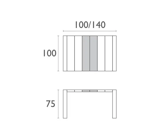 მაგიდა ტაუპი Vegas 100x100/140x75 სმ