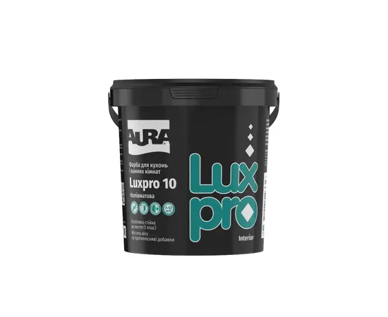 Paint for kitchen and bathroom Eskaro Aura Luxpro 10 0.95 l semi-gloss white