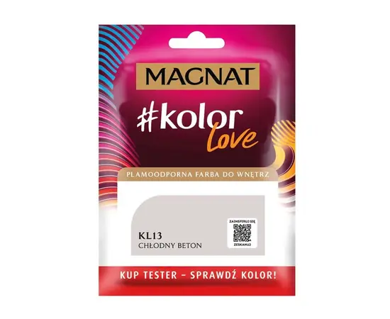 Interior paint test Magnat Kolor Love 25 ml KL13 cold concrete Interior paint test Magnat Kolor Love 25 ml KL13 cold concrete