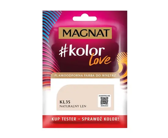 Interior paint test Magnat Kolor Love 25 ml KL35 natural linen Interior paint test Magnat Kolor Love 25 ml KL35 natural linen