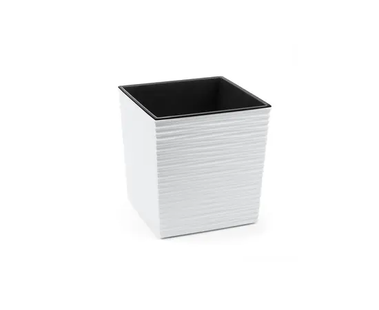 Flower pot Lamela JUKA chisel planter white 25x25 cm