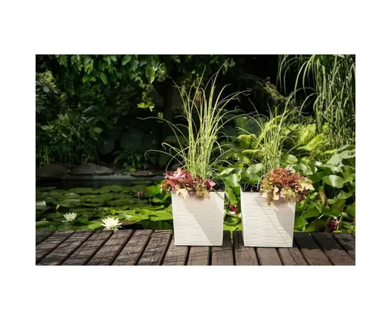 Flower pot Lamela JUKA chisel planter white 25x25 cm