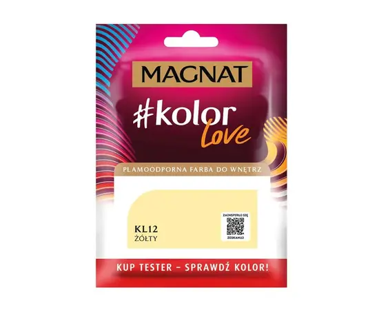 Interior paint test Magnat Kolor Love 25 ml KL12 yellow Interior paint test Magnat Kolor Love 25 ml KL12 yellow