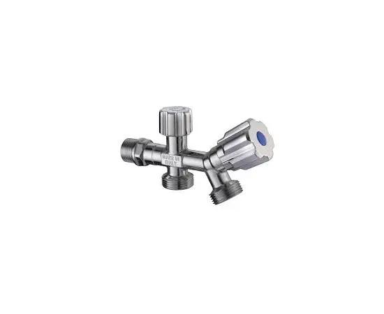 ორმაგი სარეცხის მანქანის ვენტილი Albertoni 1/2x3/4x3/4 ABS სახელურით