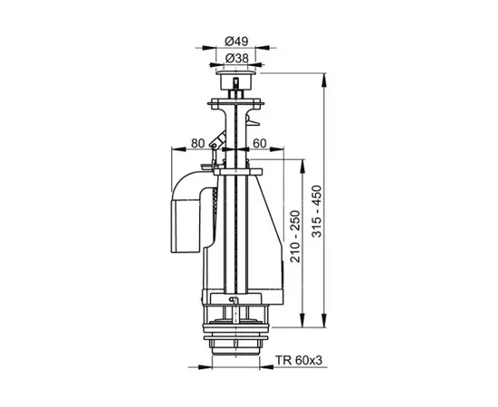 Waste mechanism with double button Alcadrain A08A