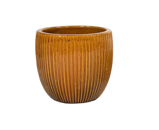 ქოთანი კერამიკული Mega Collections Portly Egg Rib Honey D50H45 ქოთანი კერამიკული Mega Collections Portly Egg Rib Honey D50H45