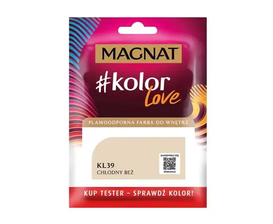 Interior paint test Magnat Kolor Love 25 ml KL39 cold beige Interior paint test Magnat Kolor Love 25 ml KL39 cold beige