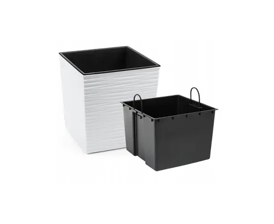 ქოთანი ყვავილის Lamela JUKA chisel planter white 40x40 სმ