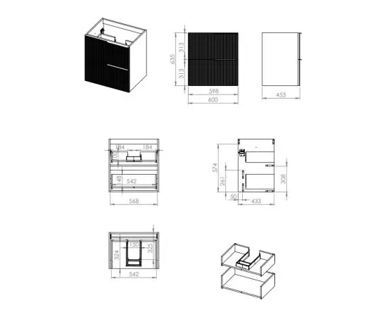 Тумба для ванной без умывальника Elita SOHO 60 см