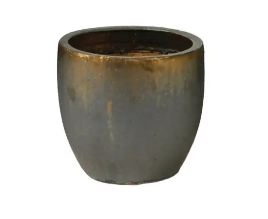 Горшок керамический Mega Collections Glazed Egg Pot Bronze 38x32см 39л Горшок керамический Mega Collections Glazed Egg Pot Bronze 38x32см 39л