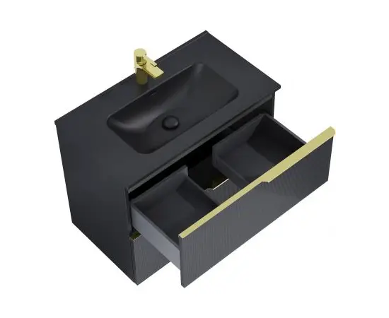 Тумба для ванной без умывальника Elita SOHO черный матовый 80 см