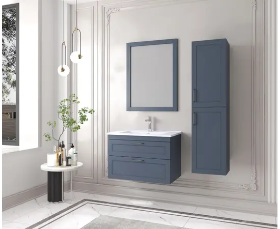 Тумба для ванной с умывальником Denko Beyoglu Matt Navy Blue 75 см