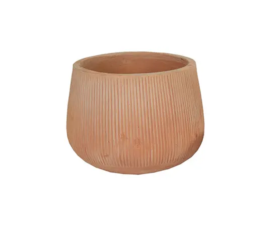 კერამიკული ქოთანი Mega Collections Whitewash Vert. Rib Cauldron D30H24 კერამიკული ქოთანი Mega Collections Whitewash Vert. Rib Cauldron D30H24