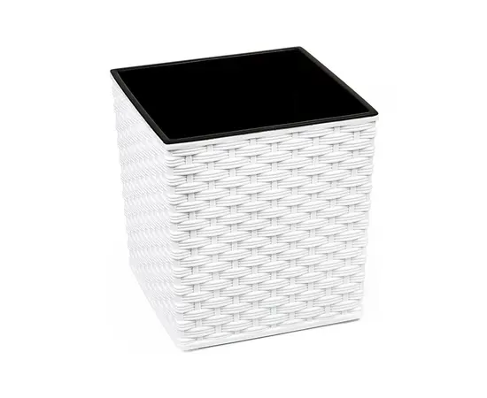 ქოთანი ყვავილის Lamela JUKA rattan planter white 25x25 სმ ქოთანი ყვავილის Lamela JUKA rattan planter white 25x25 სმ