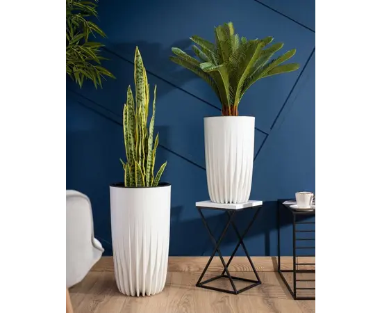 ქოთანი ყვავილის Lamela MIRA 300 ECO 12,5ლ თეთრი ქოთანი ყვავილის Lamela MIRA 300 ECO 12,5ლ თეთრი