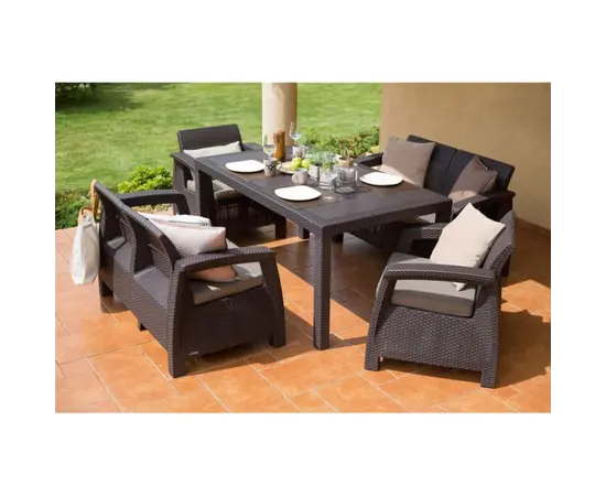 Set of garden furnitiure Allibert CORFU II FIESTA whisky brown