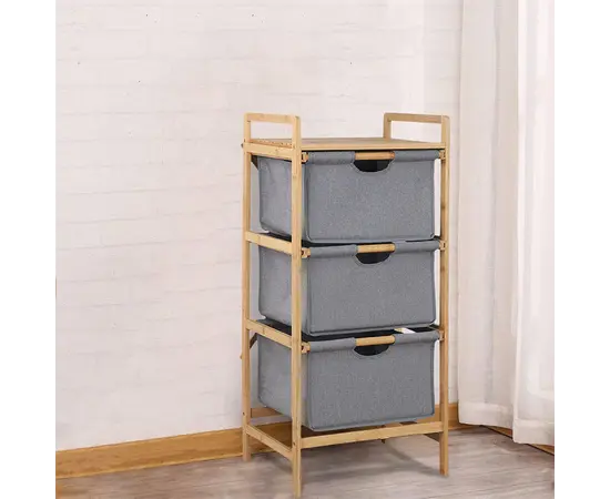 Полка с 3 тканевыми отделениями