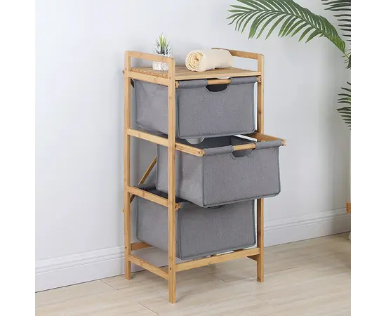 Полка с 3 тканевыми отделениями