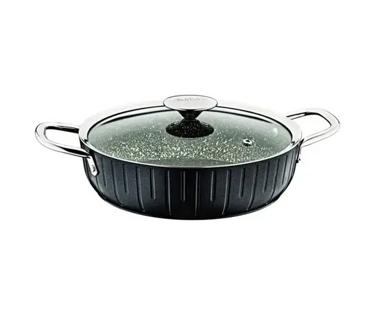 Сковорода гранитная OMS 3318 25721 28x7см 3,2мм черная